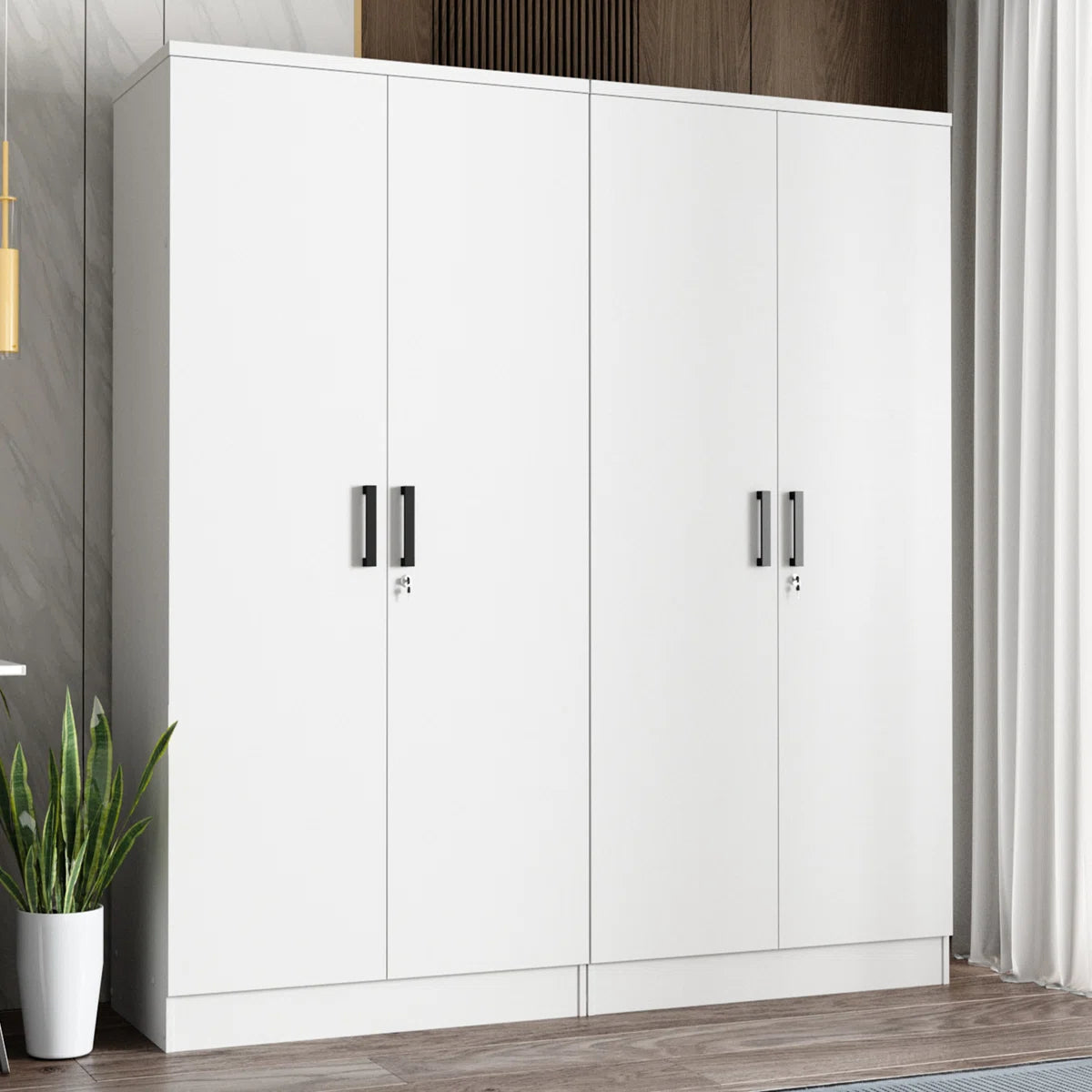 Double Wardrobe With 4 Slim Door!