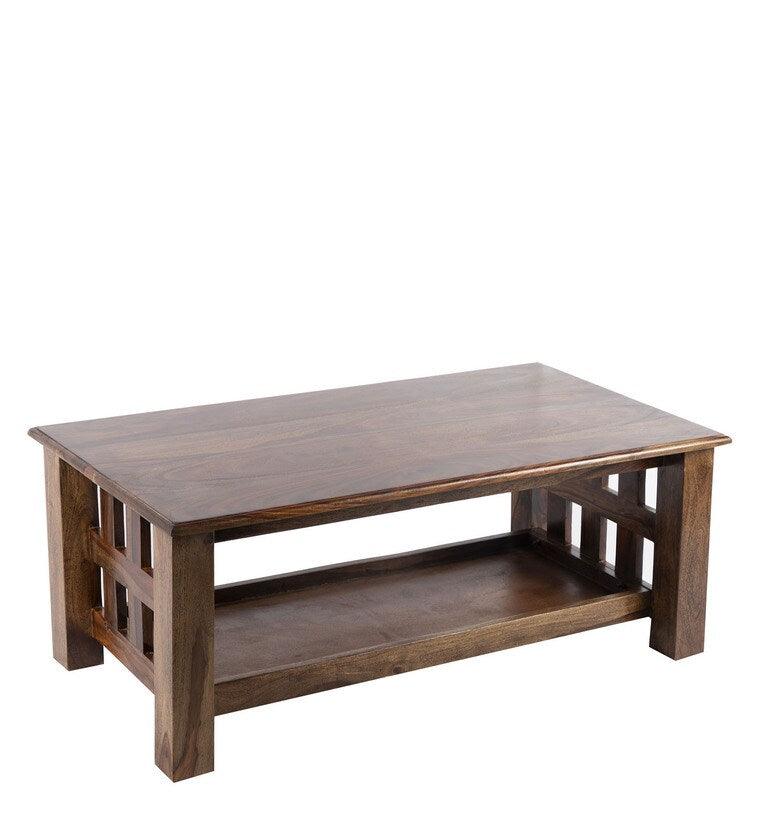 Coffee Table in Teak Finish - Ouch Cart 