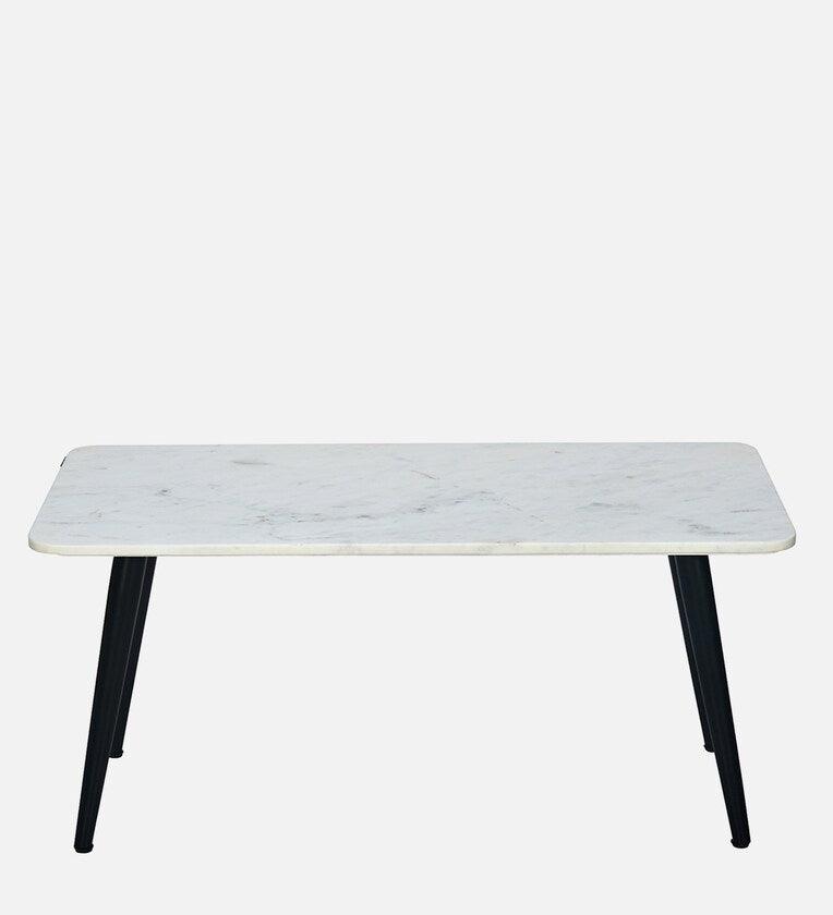 Marble Coffee Table in White Finish - Ouch Cart 