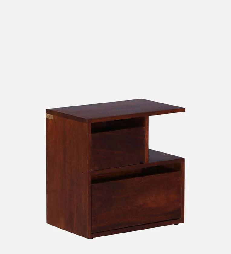 Z Solid Wood Rhs Bedside Table In Honey Oak Finish With Drawers - Ouch Cart 