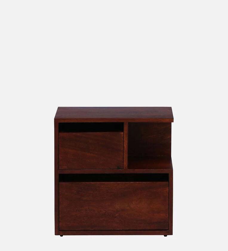 Z Solid Wood Rhs Bedside Table In Honey Oak Finish With Drawers - Ouch Cart 