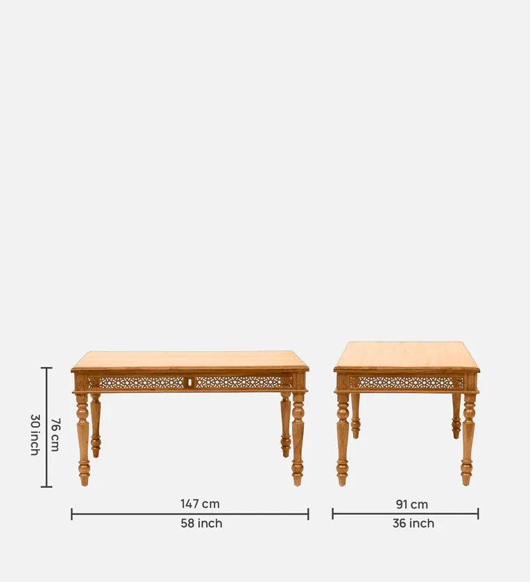 Sheesham Wood 6 Seater Dining Set In Scratch Resistant Rustic Teak Finish With Bench - Ouch Cart 