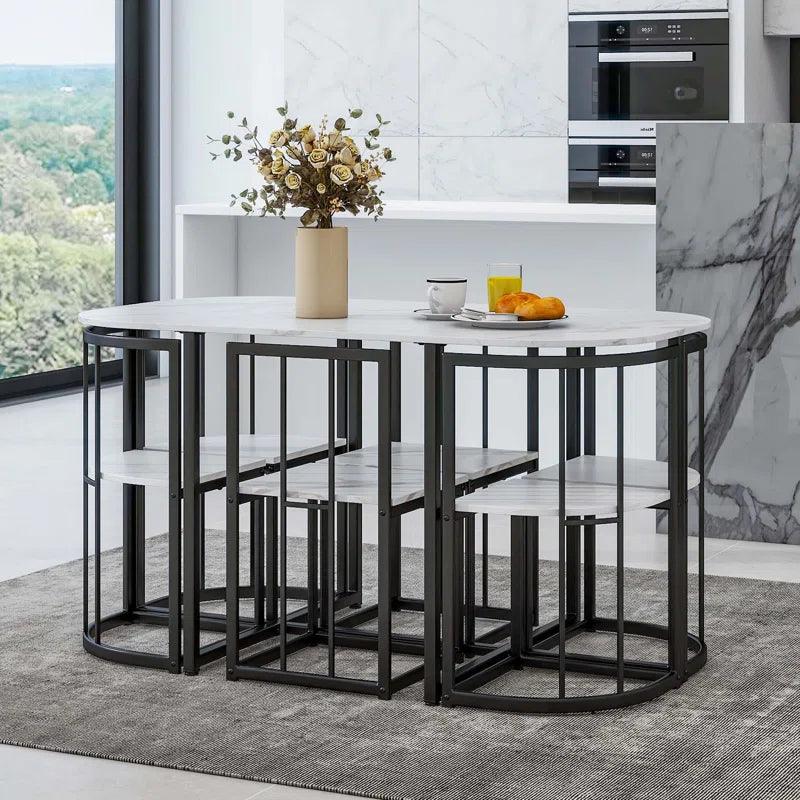 7 - Piece Pedestal Dining Set - Ouch Cart 