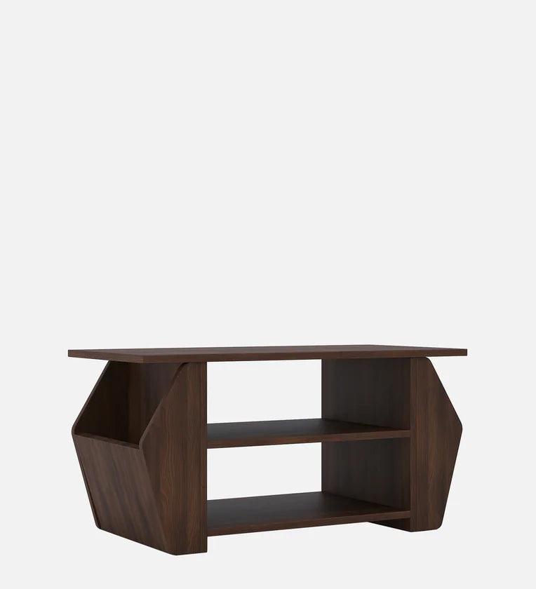 Wood Top Coffee Table In Dark Acacia Finish - Ouch Cart 