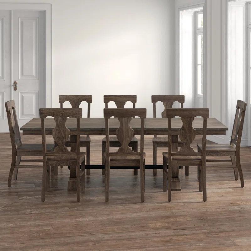 9 - Piece Extendable Trestle Dining Set - Ouch Cart 