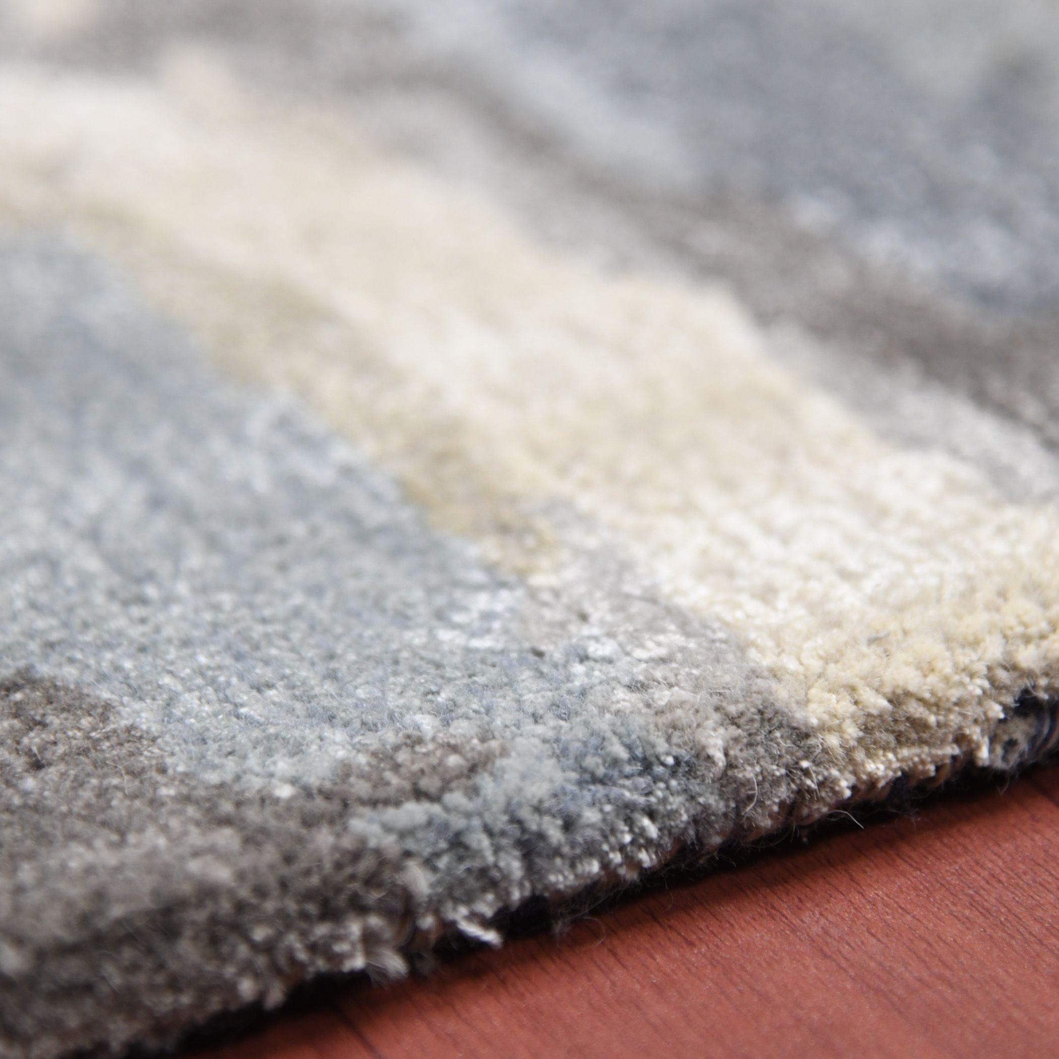 Sky Blue Wool & Viscose Dream Scape 4x6 Feet Hand-Tufted Carpet - Rug - Ouch Cart 