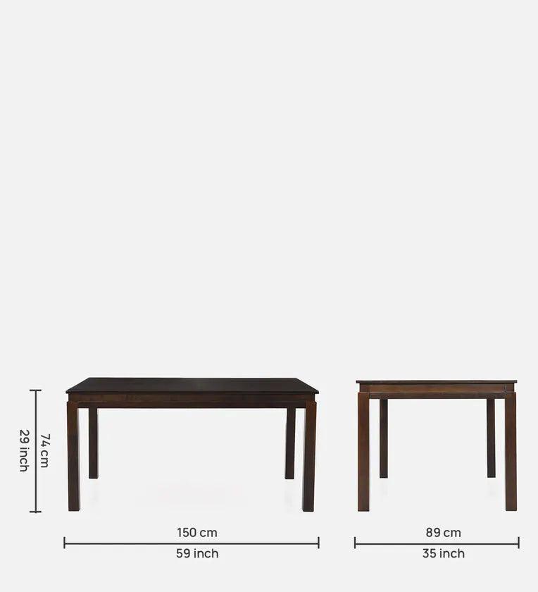 Solid Wood 6 Seater Dining Set in Brown Colour - Ouch Cart 
