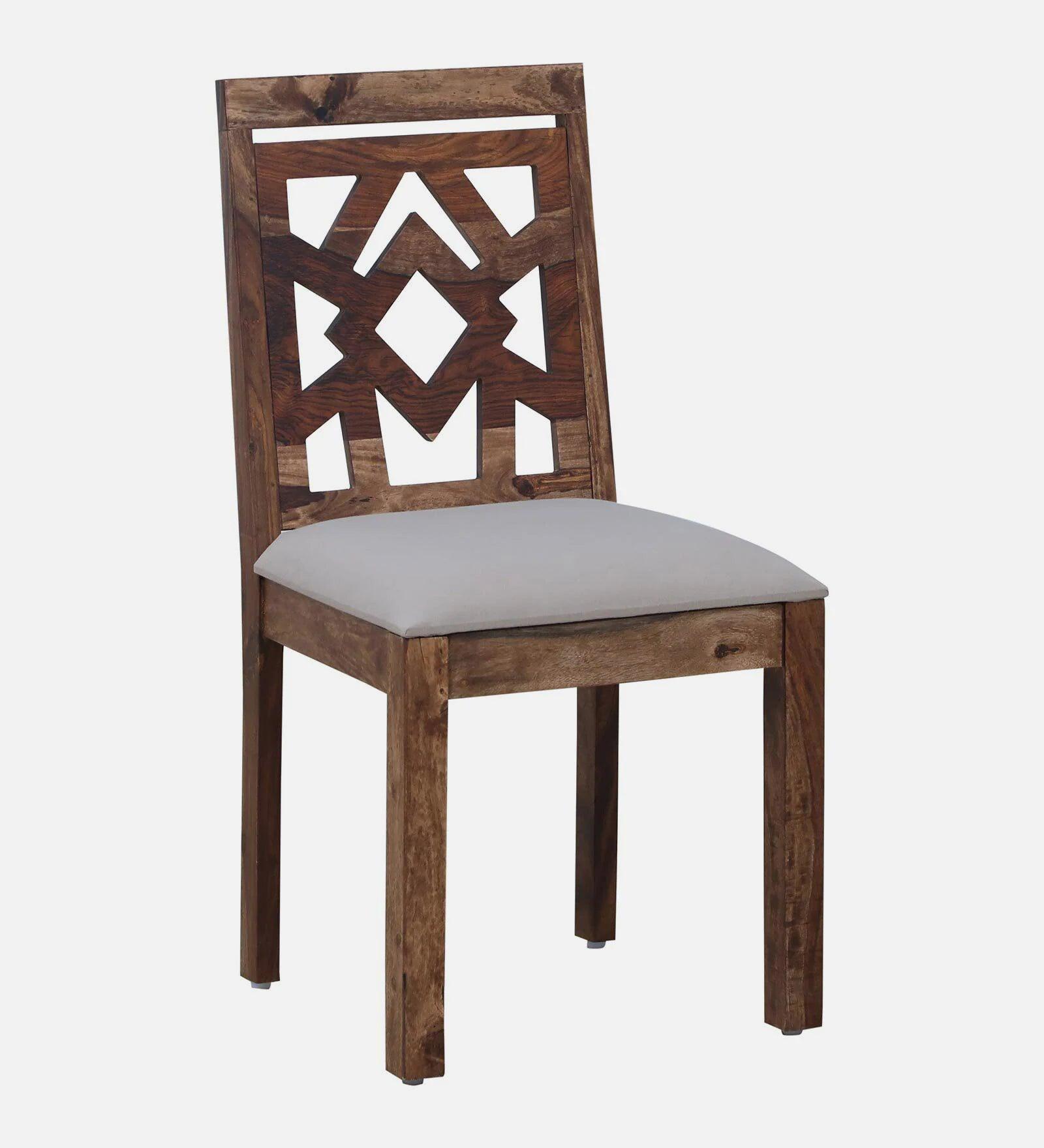 Sheesham Wood 4 Seater Dining Set in Scratch Resistant Rustic Teak Finish - Ouch Cart 