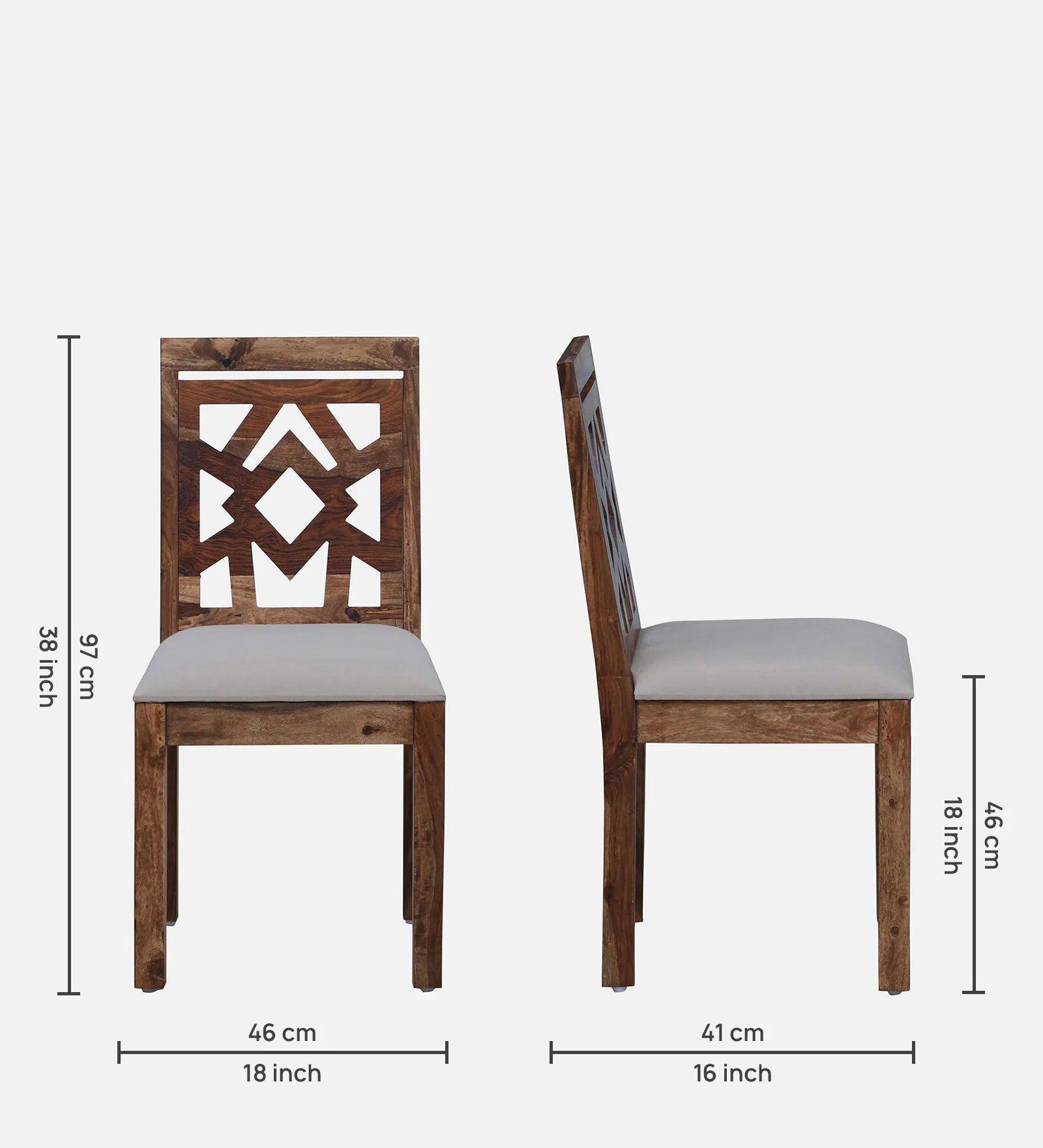 Sheesham Wood 4 Seater Dining Set in Scratch Resistant Rustic Teak Finish - Ouch Cart 