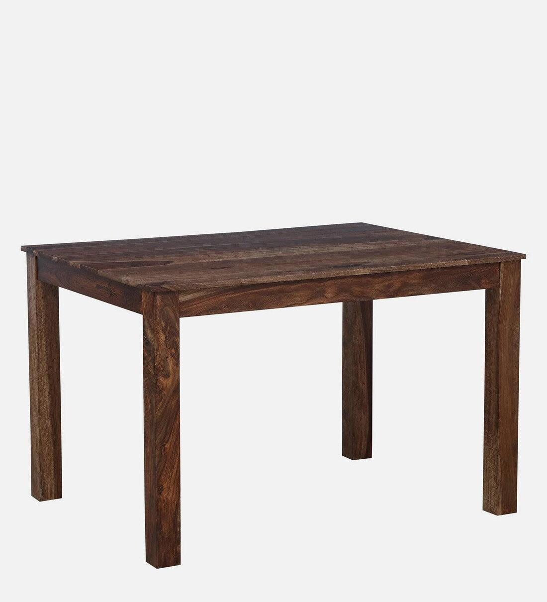 Sheesham Wood 4 Seater Dining Set in Scratch Resistant Rustic Teak Finish - Ouch Cart 