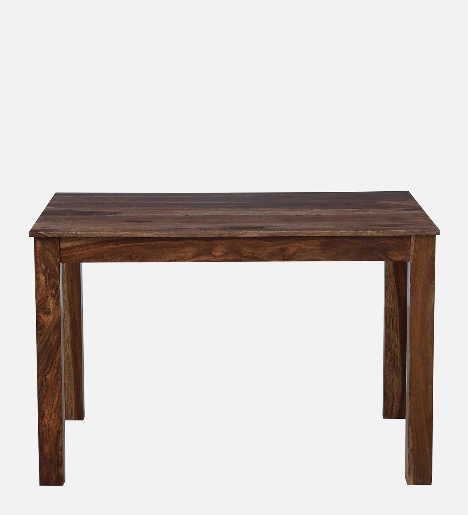 Sheesham Wood 4 Seater Dining Set in Scratch Resistant Rustic Teak Finish - Ouch Cart 