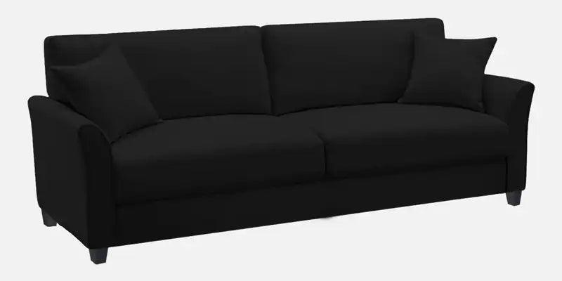 Velvet 3 Seater Sofa in Adam Black Colour - Ouch Cart 