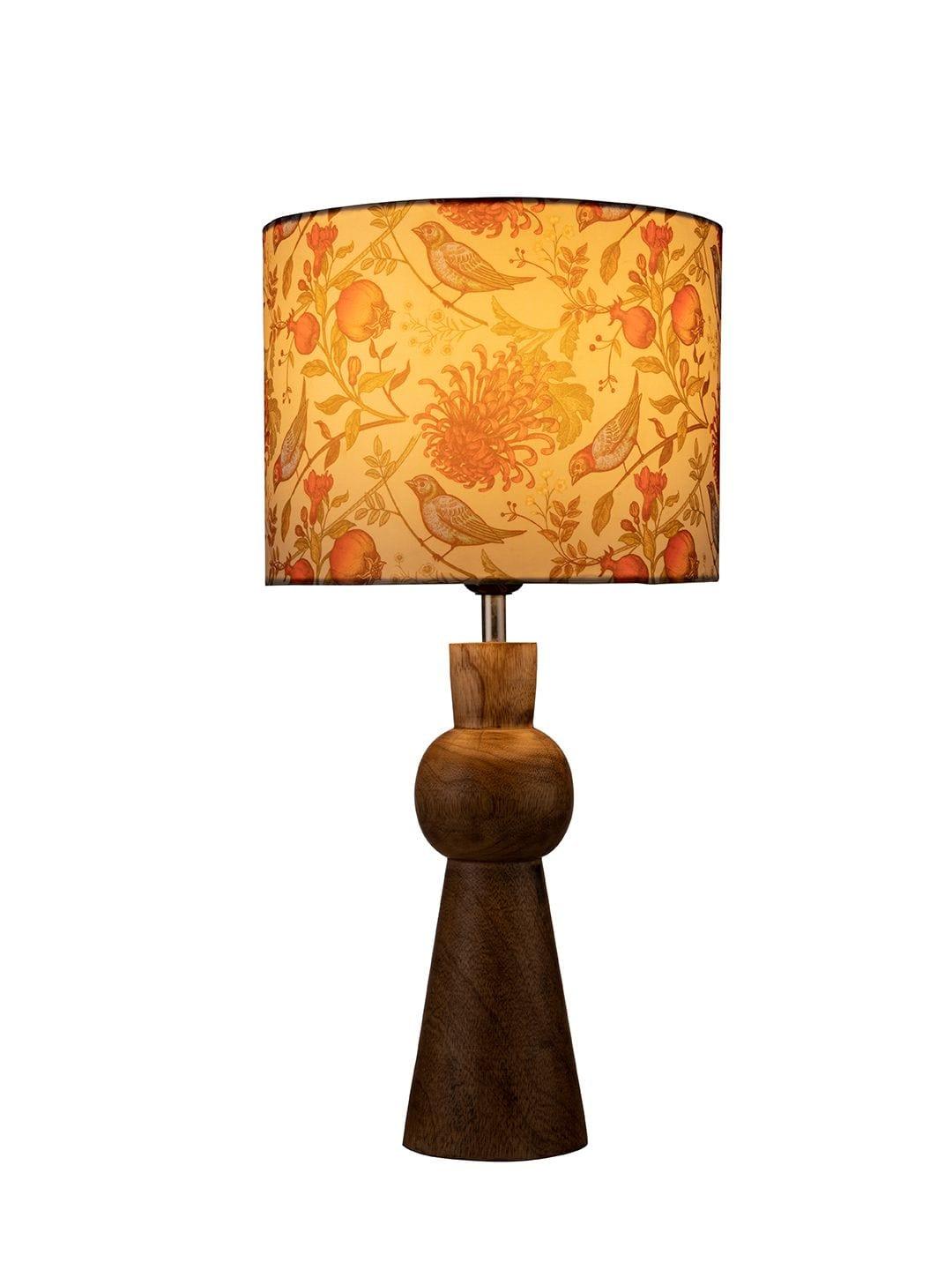 Wooden Skirt Lamp with Multicolor Birdy Shade - Ouch Cart 