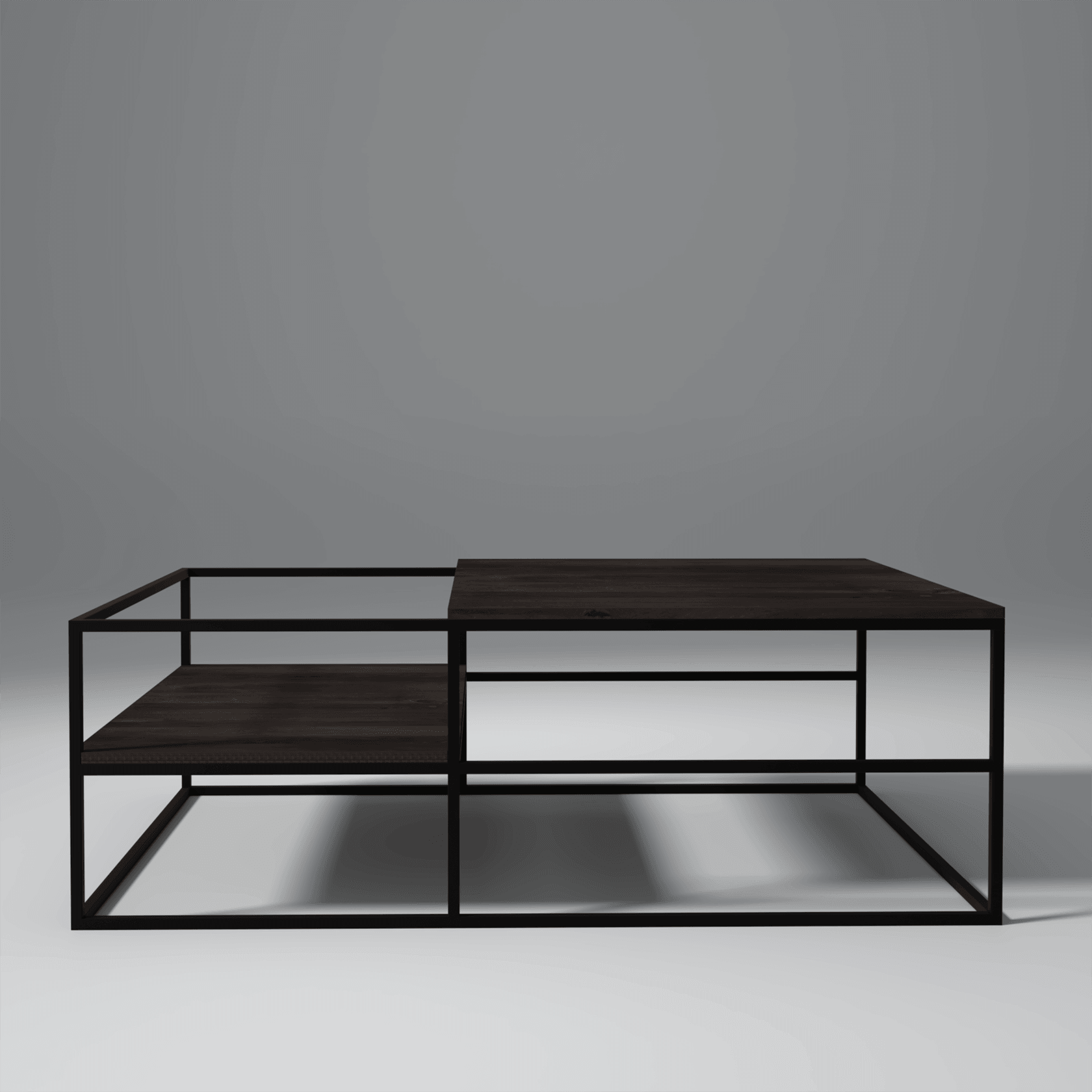 Becca Iron And Mango Wood Coffee Table In Dark Walnut