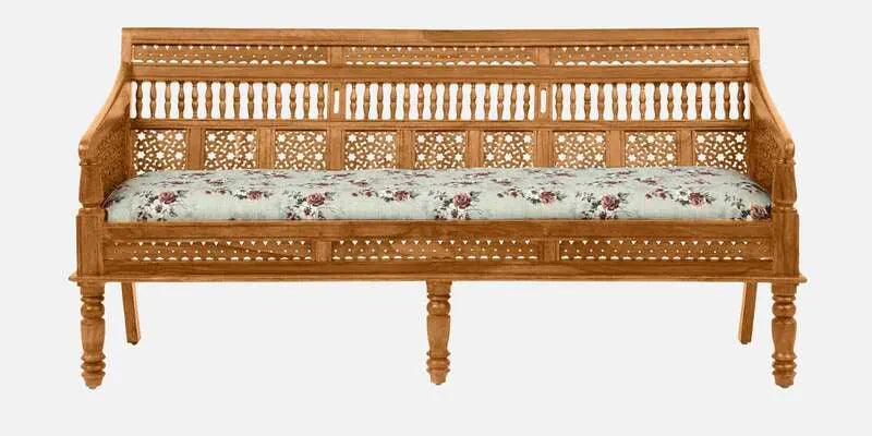 Sheesham Wood 3 Seater Sofa In Scratch Resistant Rustic Teak Finish - Ouch Cart 