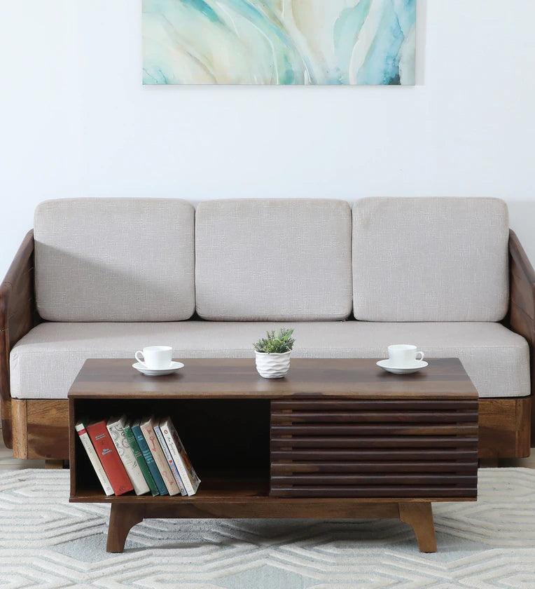 Sheesham Wood Coffee Table In Provincial Teak Finish - Ouch Cart 