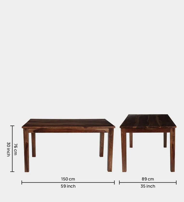 Sheesham Wood 6 Seater Dining Set In Scratch Resistant Provincial Teak Finish With Bench - Ouch Cart 