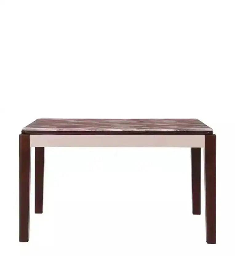 Marble Top 4 Seater Dining Set in Grey & Brown Colour - Ouch Cart 