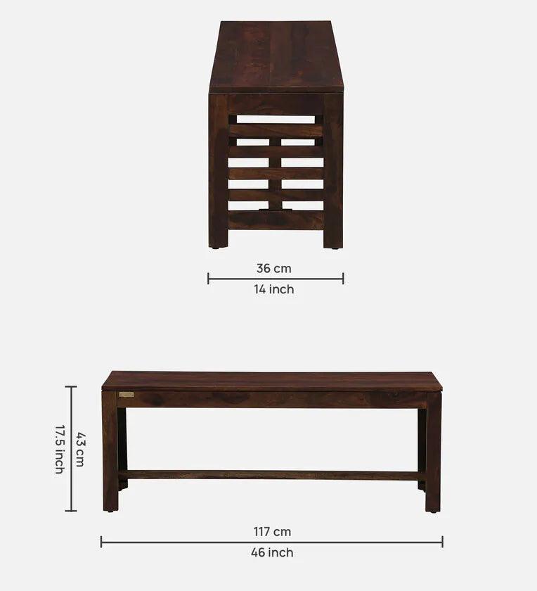 Sheesham Wood 6 Seater Dining Set In Scratch Resistant Provincial Teak Finish With Bench - Ouch Cart 