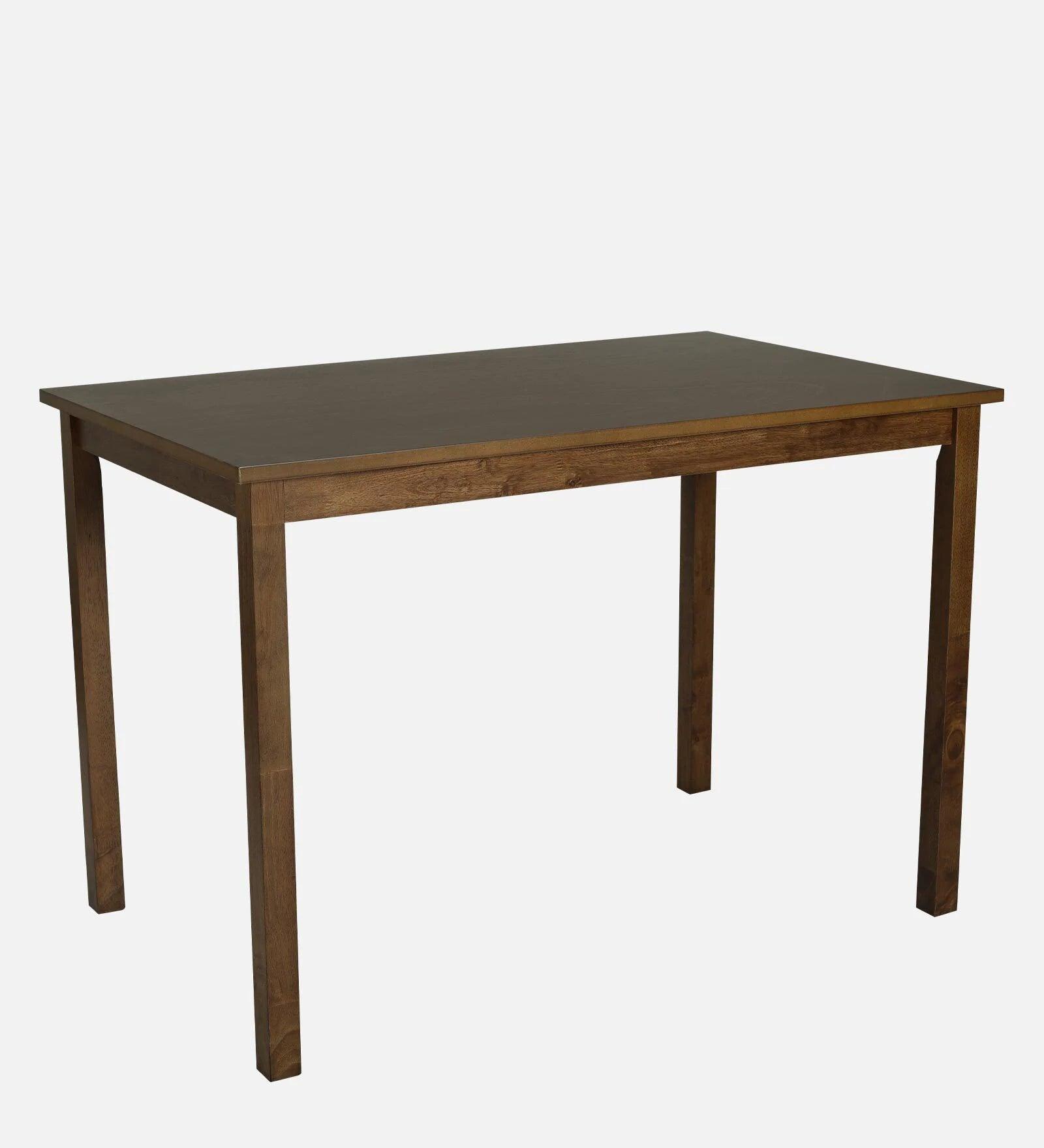 Solid Wood 4 Seater Dining Set in Cocoa & Tempo Teal Finish - Ouch Cart 