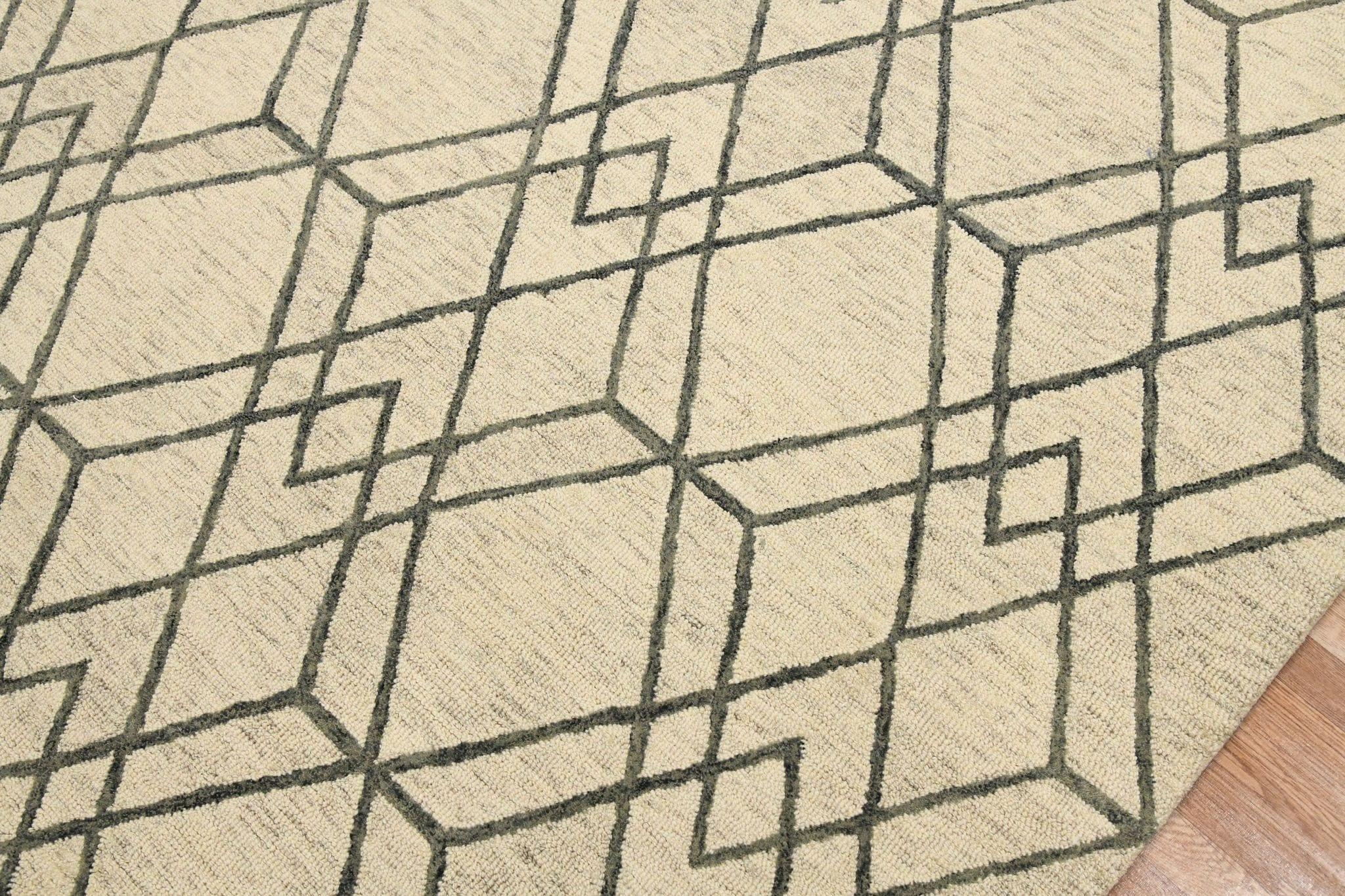 Ivory Wool Vista 5x8 Feet Hand-Tufted Carpet - Rug - Ouch Cart 