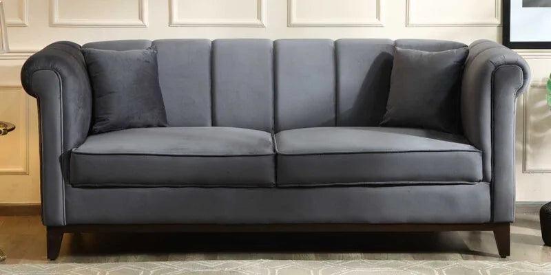 Velvet 3 Seater Sofa In Royal Blue Colour - Ouch Cart 