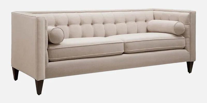 Velvet 3 Seater Sofa In Beige Colour - Ouch Cart 