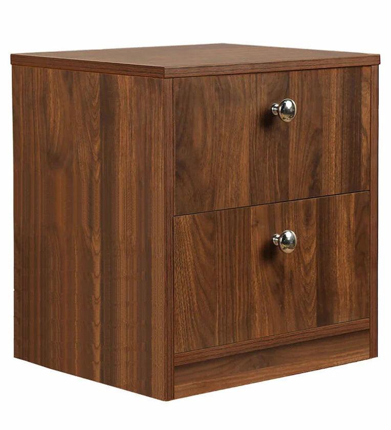 Double Drawer Bedside Chest in Matte Finish - Ouch Cart 