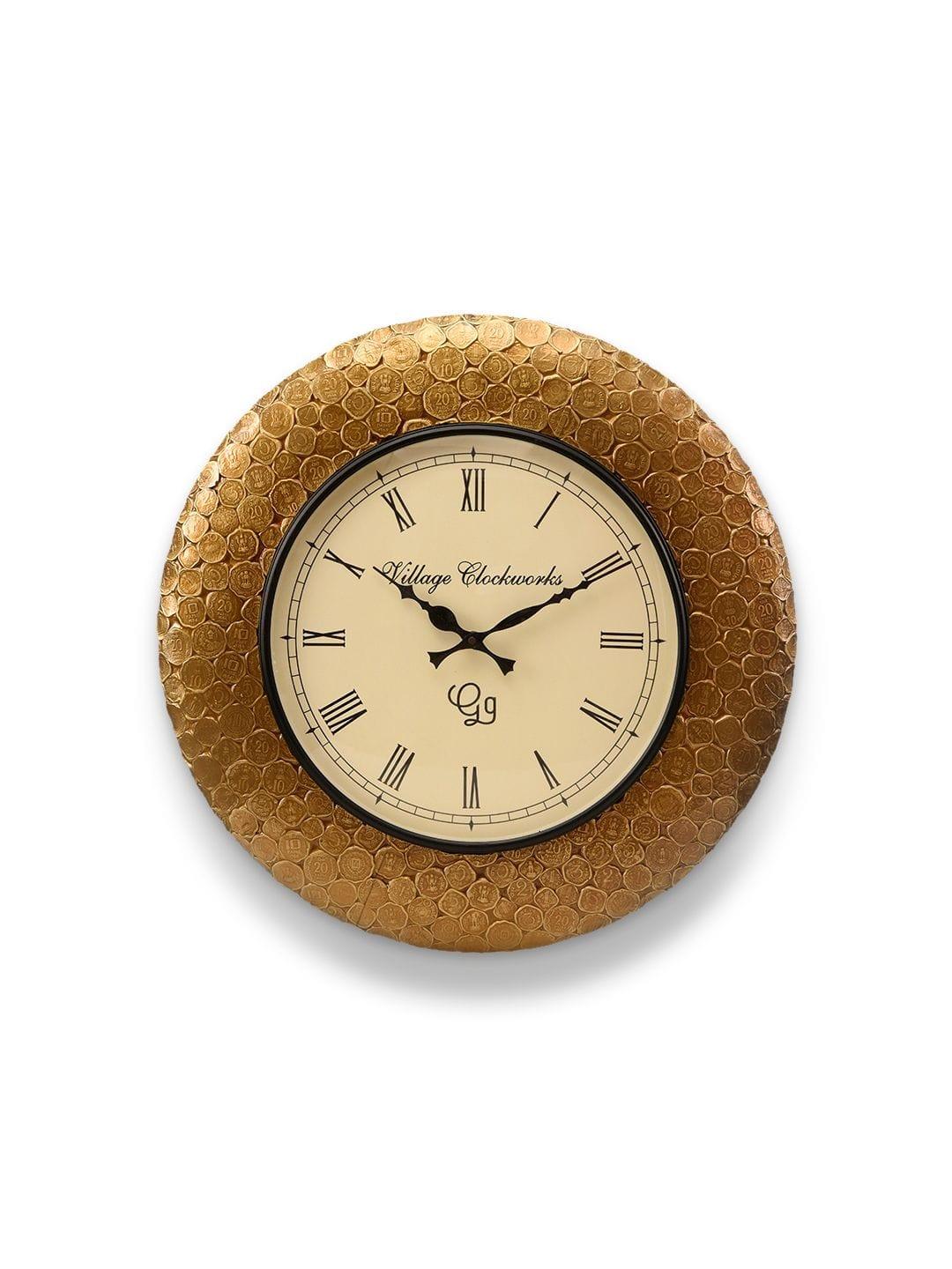 Round Gold Coin 18 Inches Wall Clock - Ouch Cart 