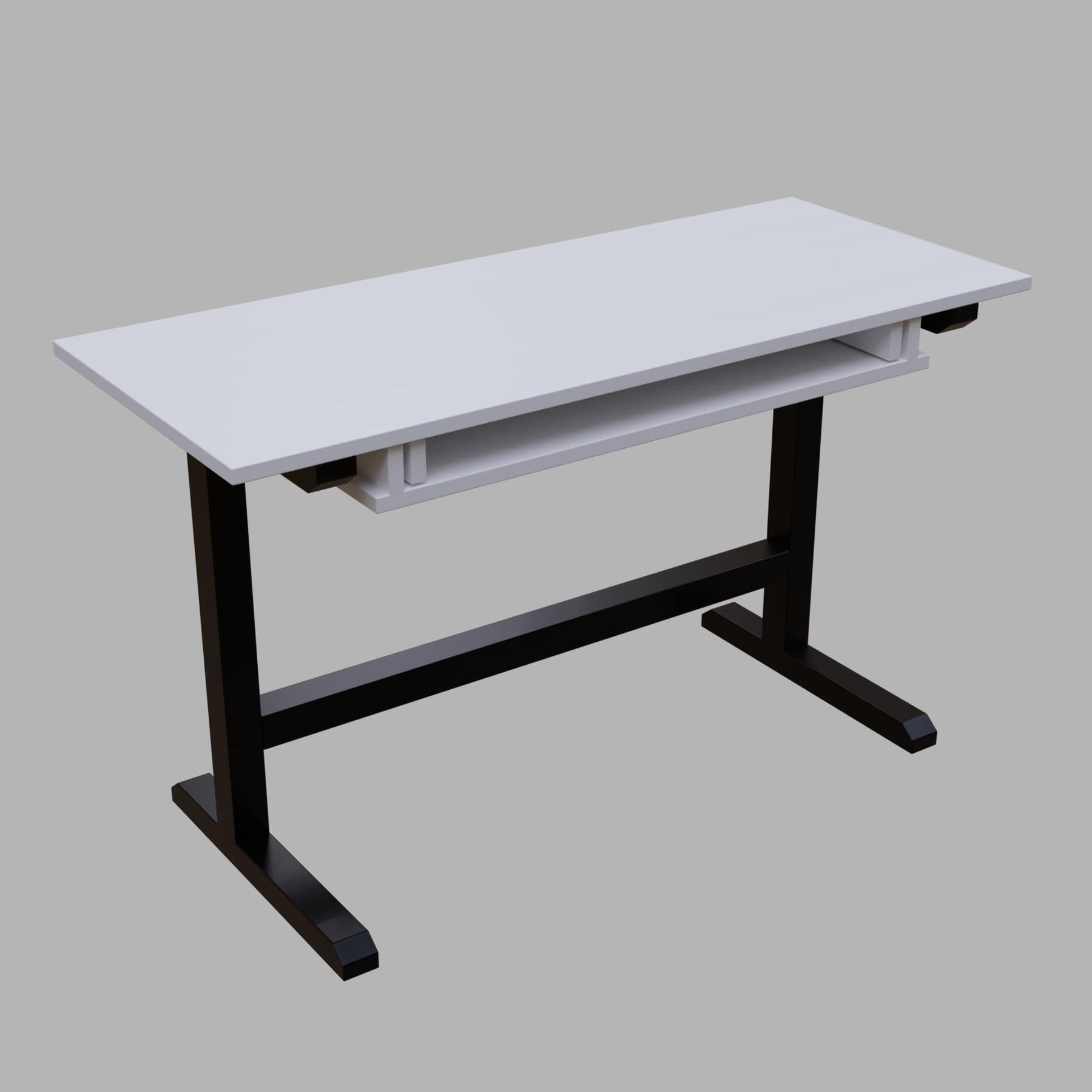 Zinnia Study Table with Keyboard Tray in White Color - Ouch Cart 