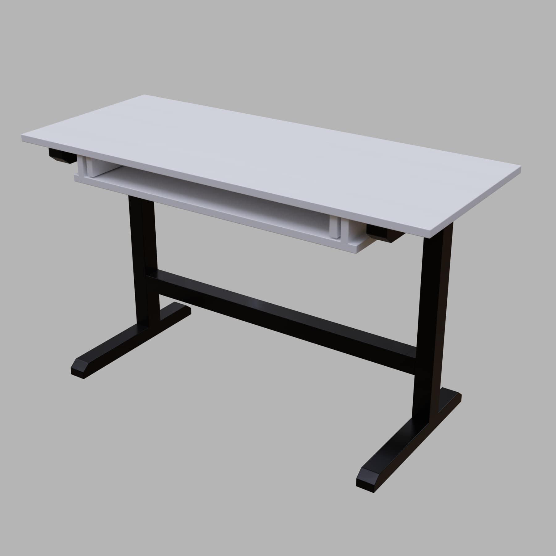 Zinnia Study Table with Keyboard Tray in White Color - Ouch Cart 