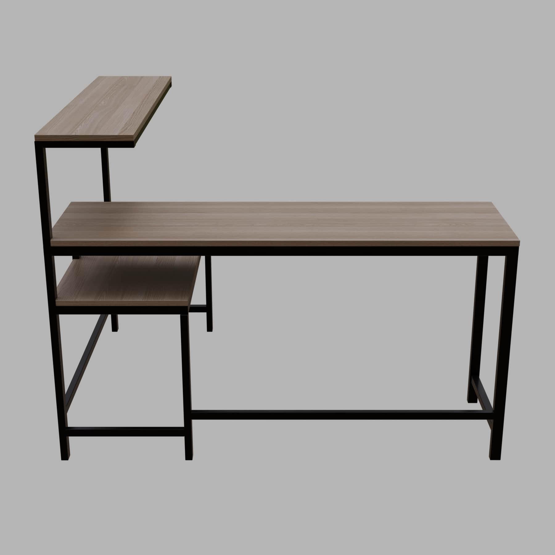 Mitsuko L Shaped Study Table with storage Design in Wenge Color - Ouch Cart 