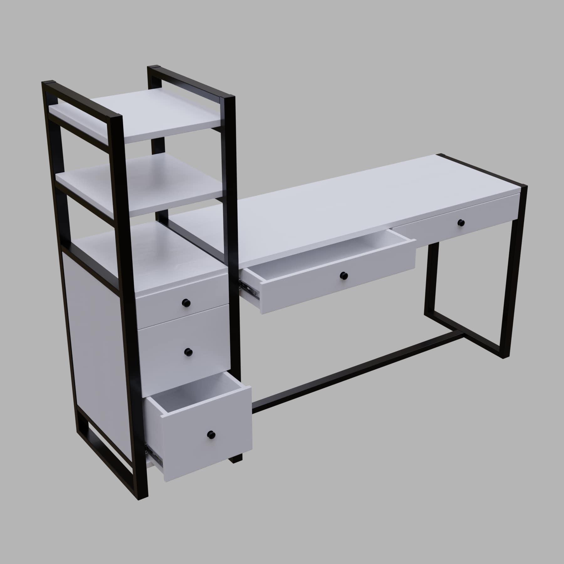 Best study table with storage design have drawer & open storage shelve, perfect for engineers