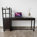 Rubi Study Table with drawers & storage shelves in brown finish