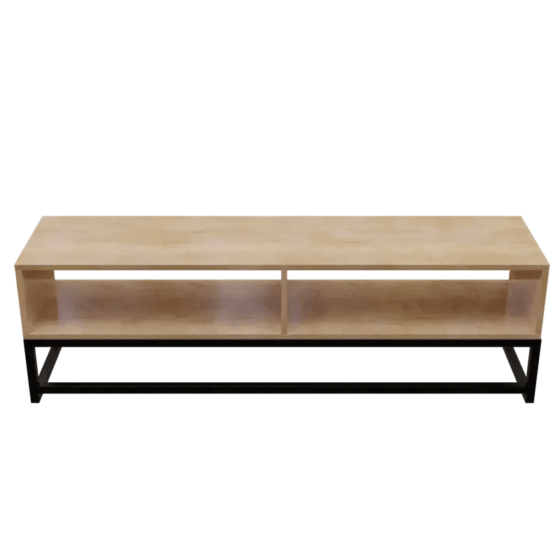 Benji TV Unit With Storage Space in Large Size in Wooden Texture - Ouch Cart 