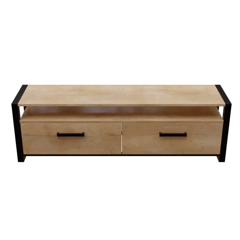 Dilleto TV Unit With Storage Space & Drawers in Large Size in Wooden Texture - Ouch Cart 