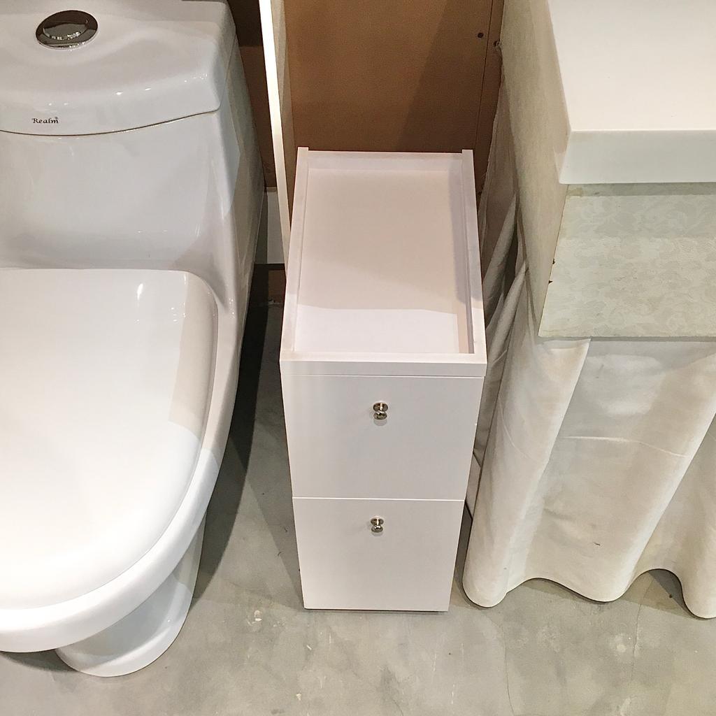 Waterproof PVC Bathroom WC Side Storage Cabinet Racks With Drawer By With Free Soap Dish Miza