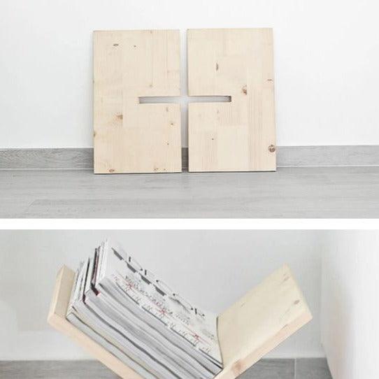 Cross Design X Shape Open Book Stand / Side Table By Miza - Ouch Cart 