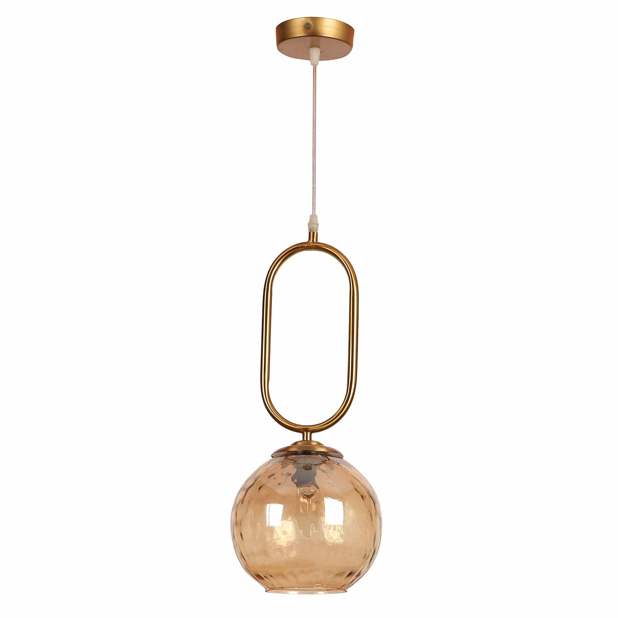 Iron Glass Hanging Lights Gold Finish - Ouch Cart 