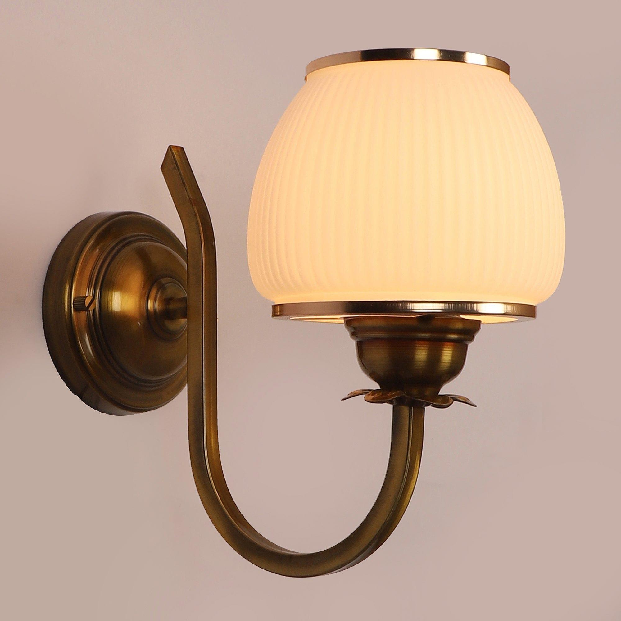 Golden And White Iron Wall Light