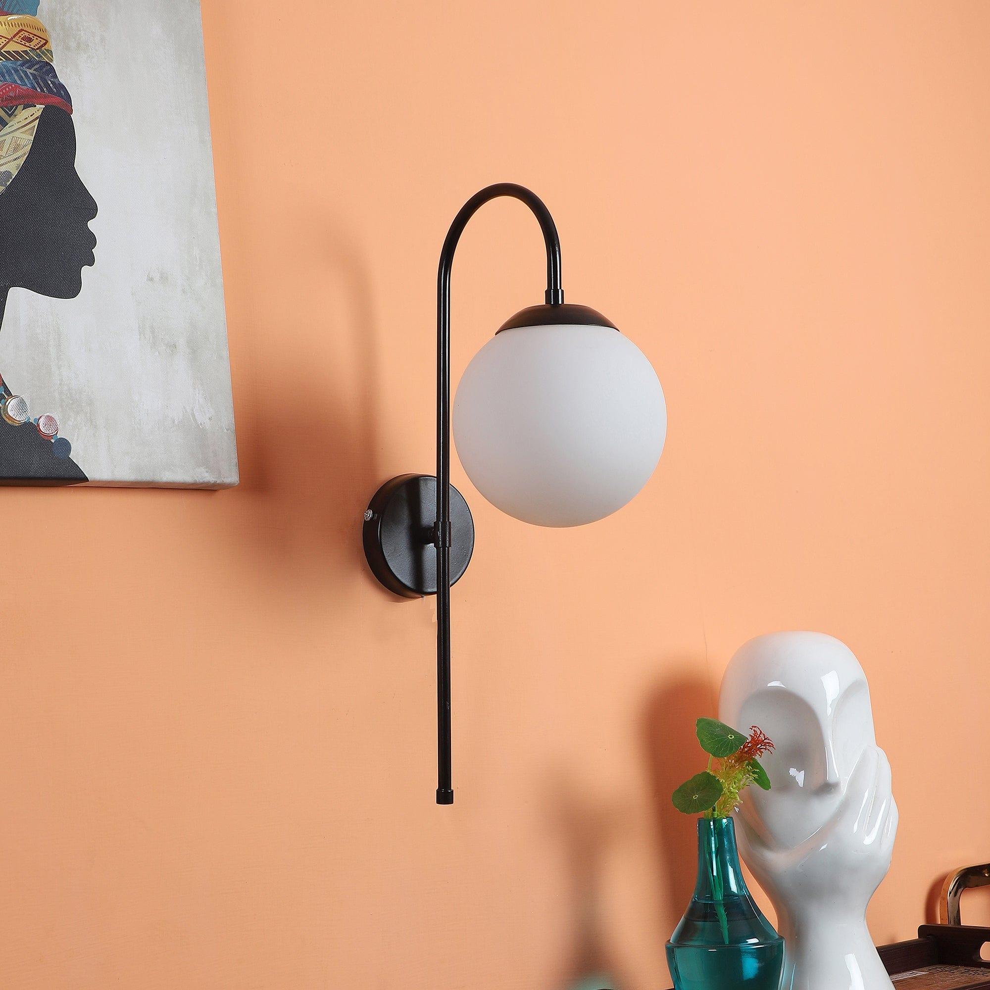 White and Black Iron Wall Light - Ouch Cart 