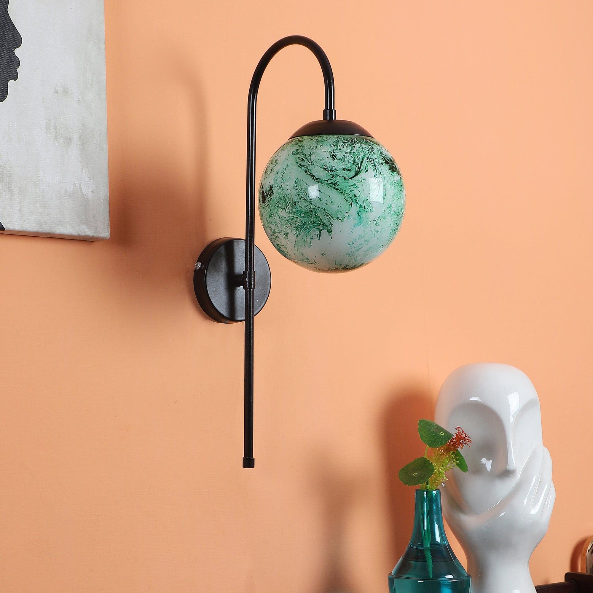 Black And Green Single Iron Wall Lights - Ouch Cart 