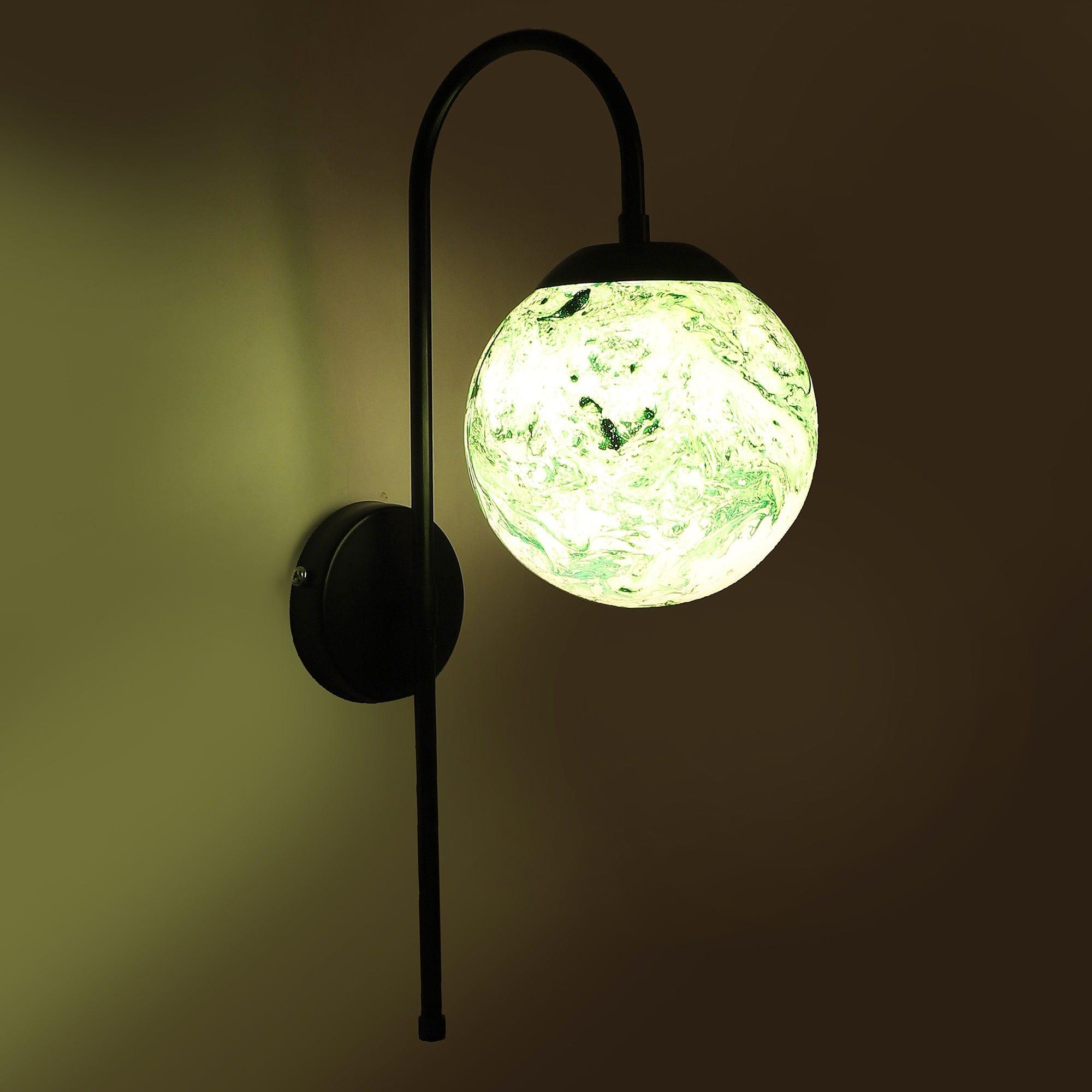 Black And Green Single Iron Wall Lights - Ouch Cart 