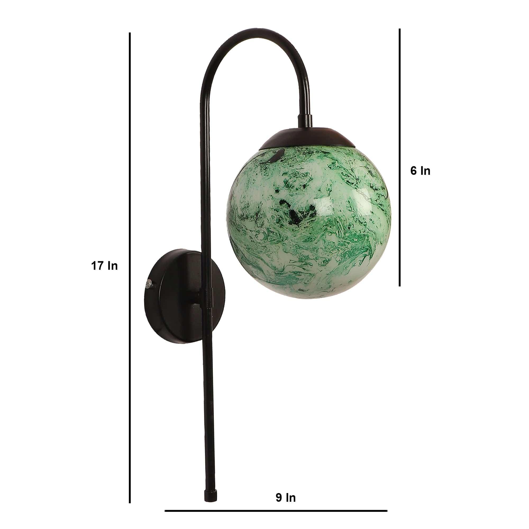 Black And Green Single Iron Wall Lights - Ouch Cart 