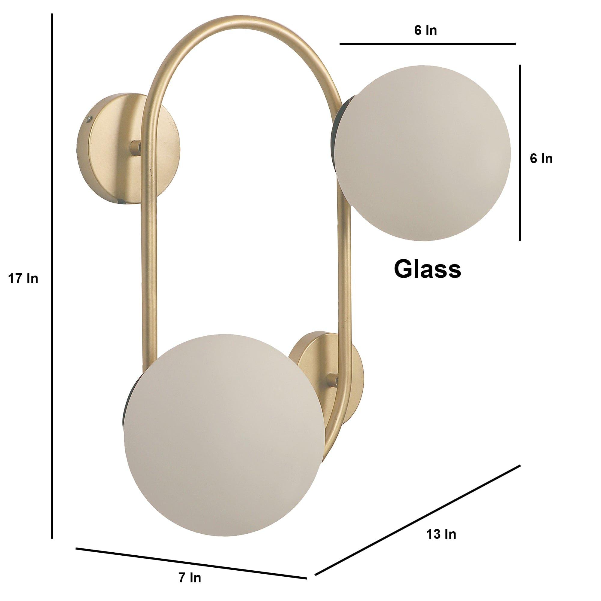 Fusty Gold And White Iron 2 Wall Lights - Ouch Cart 