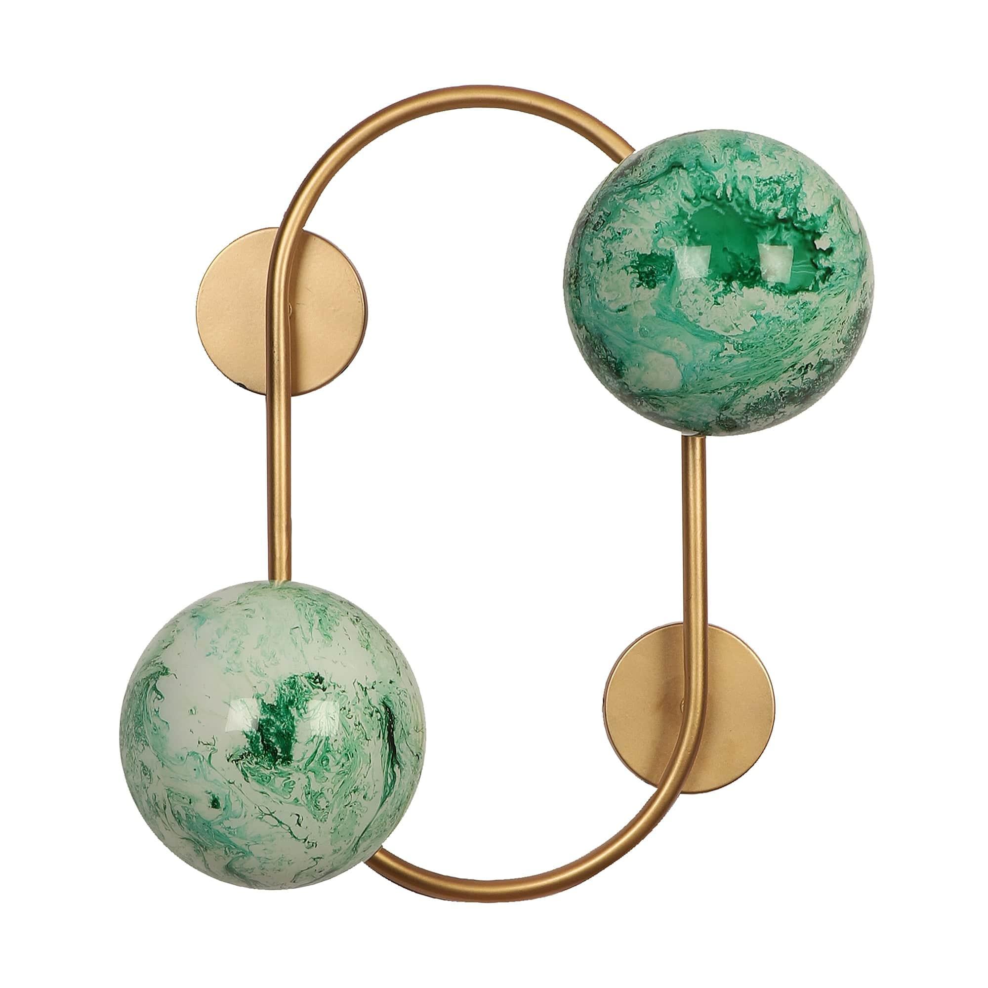 Gold And Green 2 Iron Wall Lights - Ouch Cart 