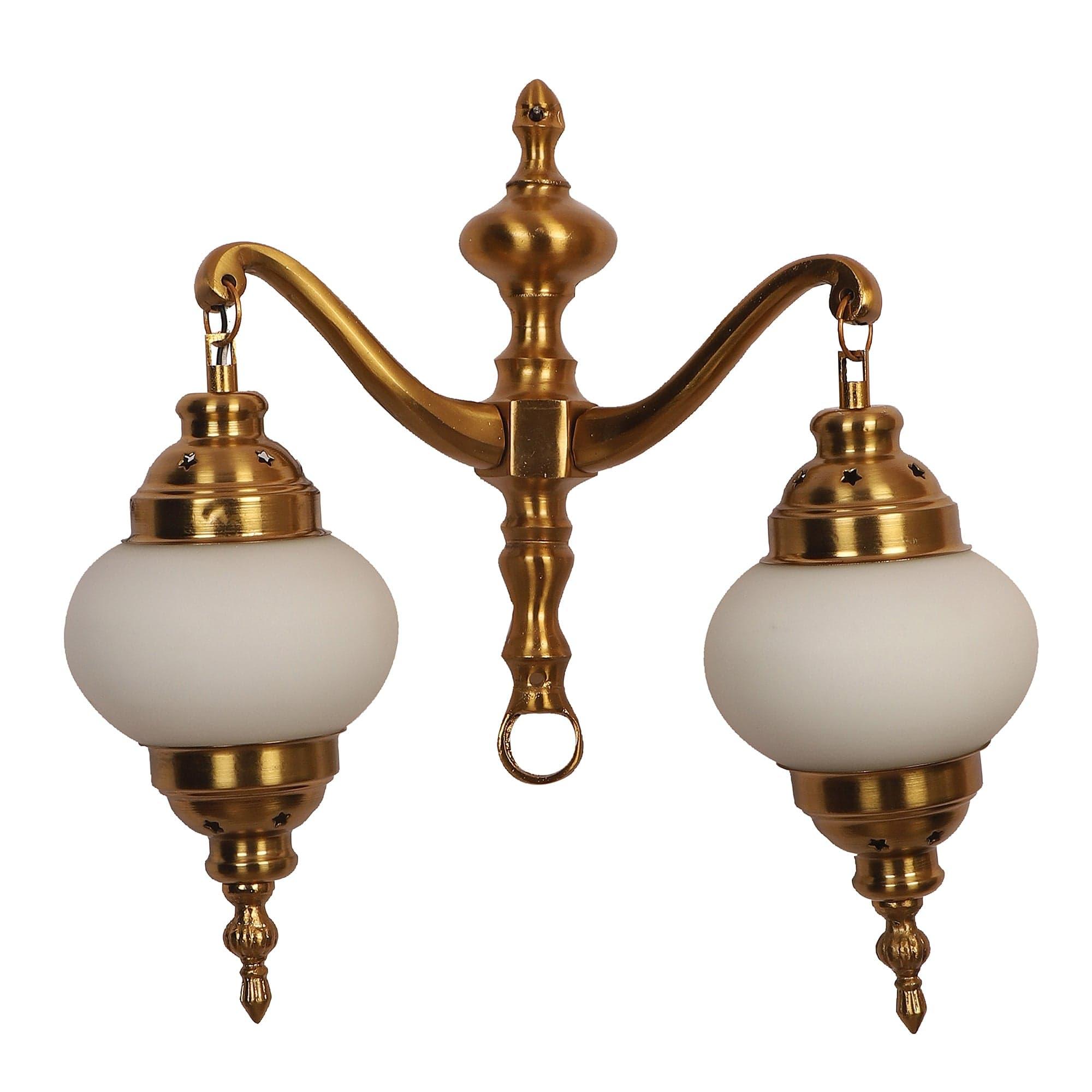 Fusty Aluminium Gold 2 Wall Lights - Ouch Cart 