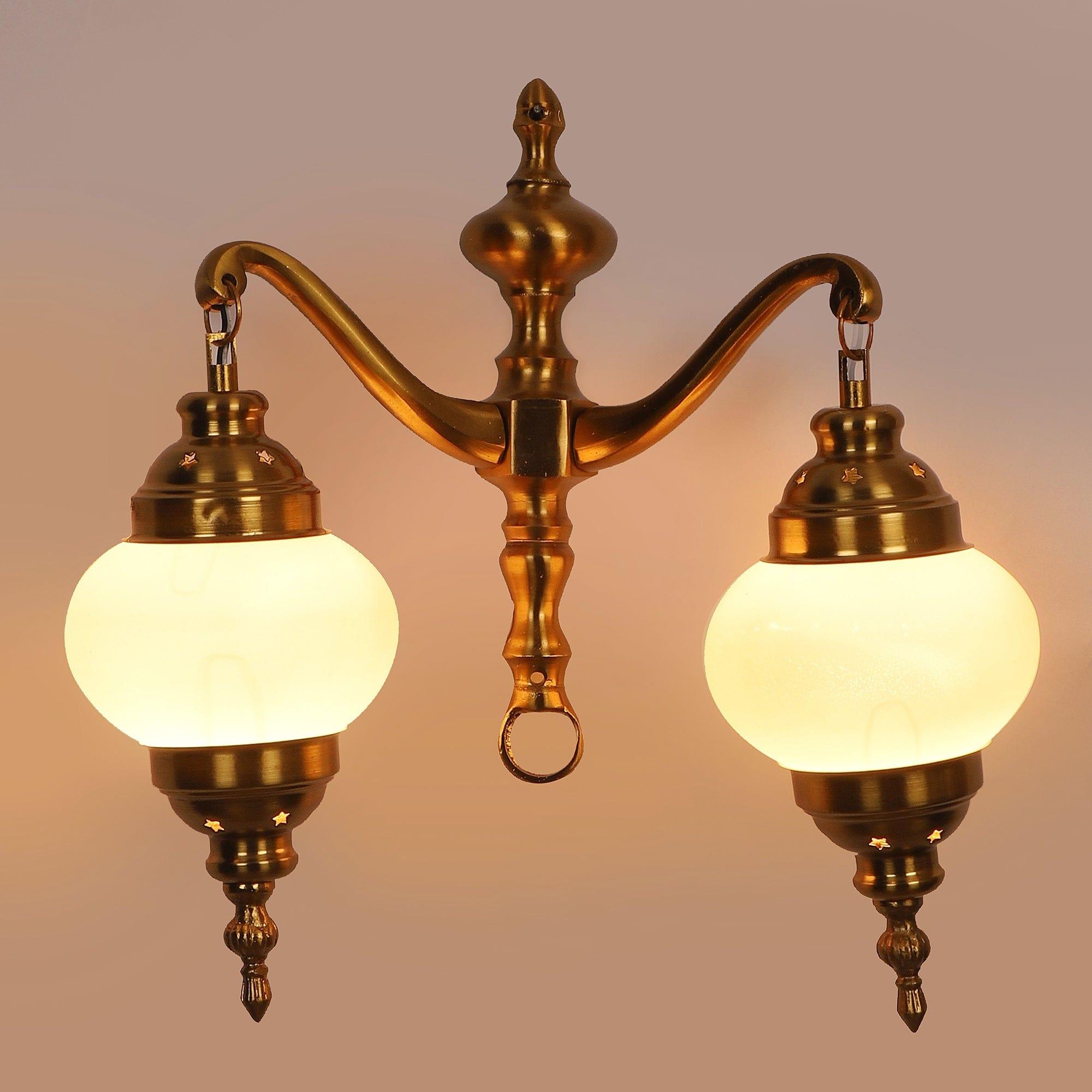Fusty Aluminium Gold 2 Wall Lights - Ouch Cart 