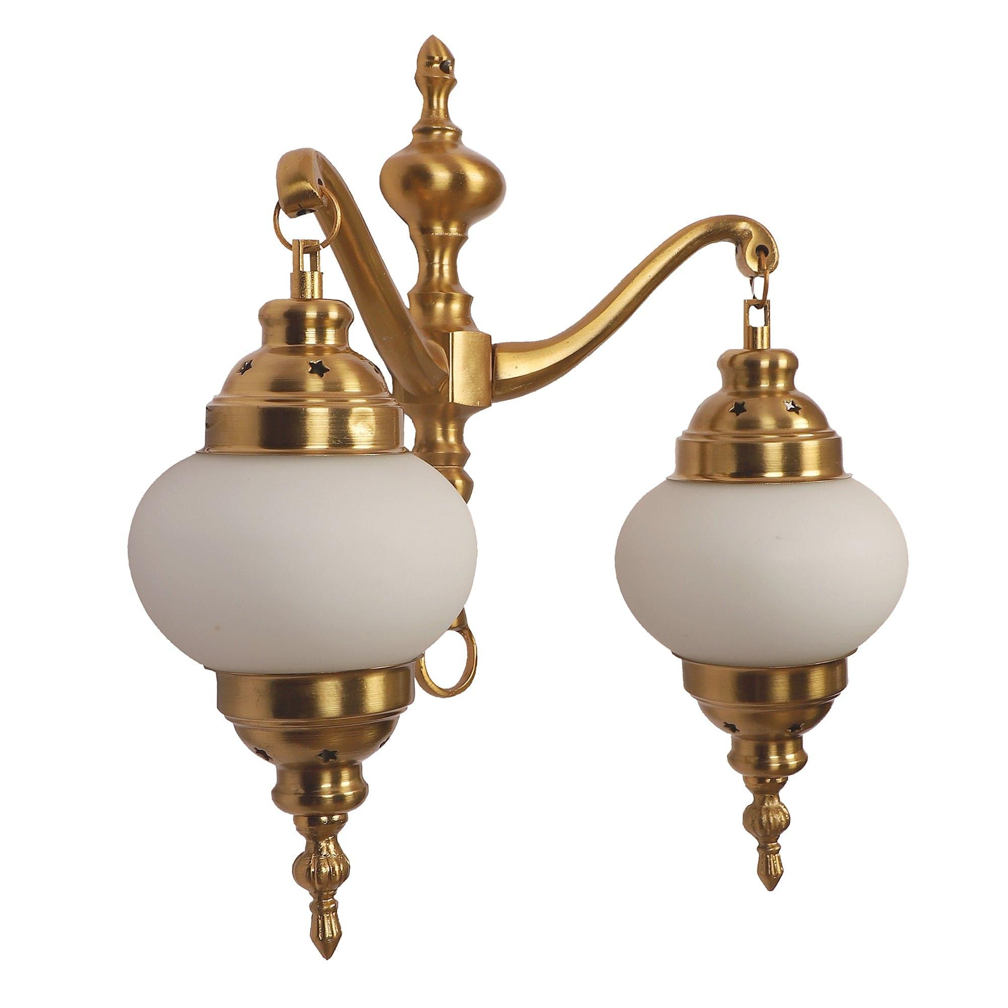 Fusty Aluminium Gold 2 Wall Lights - Ouch Cart 