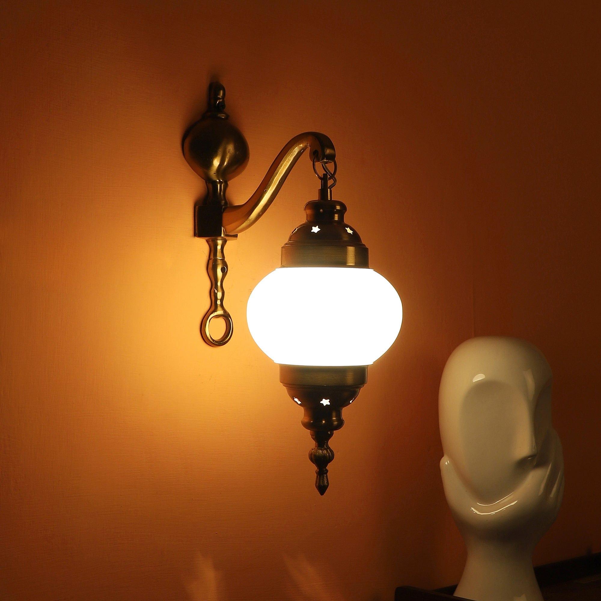 White And Gold Aluminium Single Wall Lights - Ouch Cart 